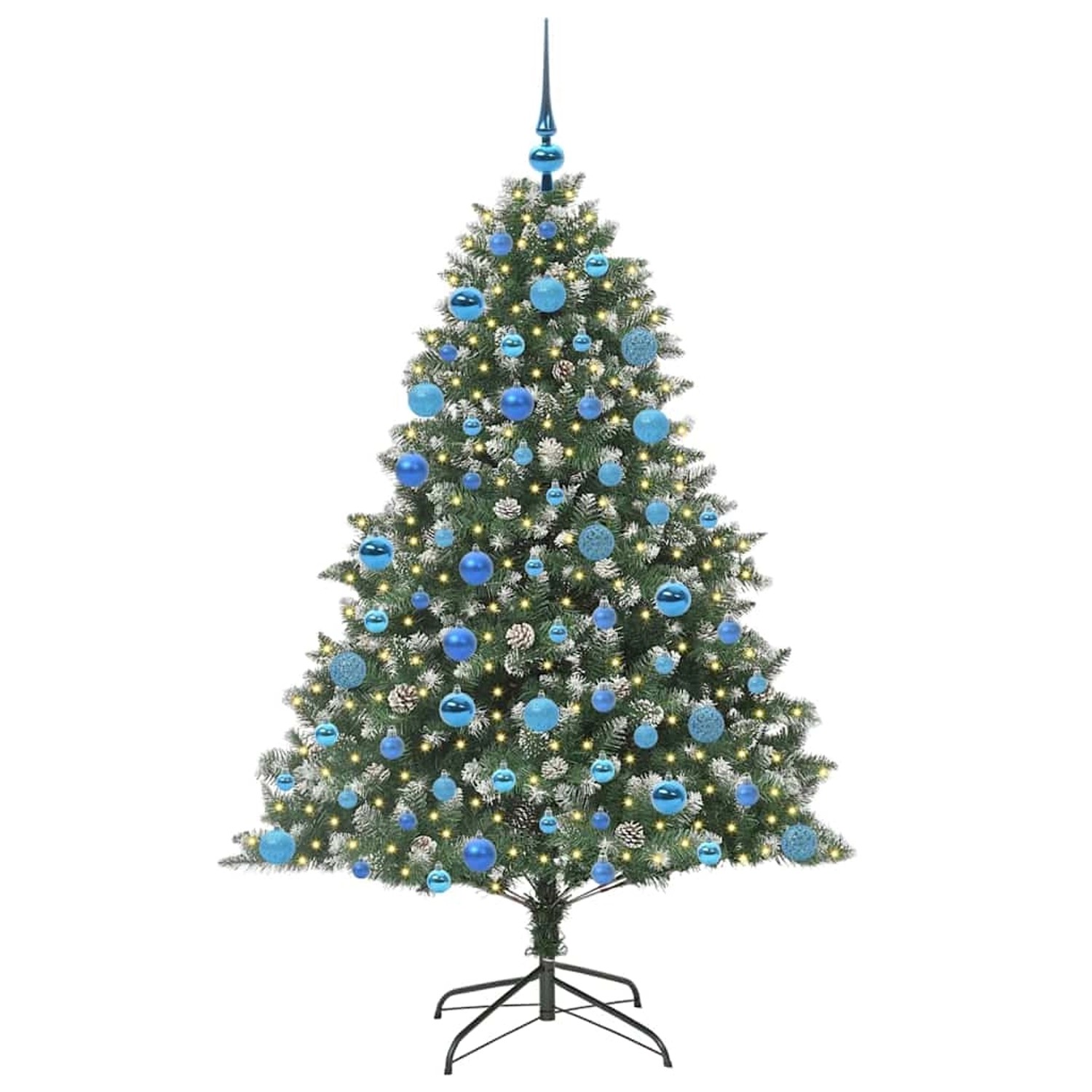 vidaXL Künstlicher Weihnachtsbaum mit 300 LEDs Grün 126 x 126 x 180 cm 3395240