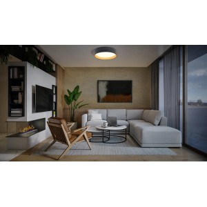 Ledvance Smart+ WiFi Deckenleuchte Orbis, schwarz-gold, Ø 45 cm im Wohnzimmer.