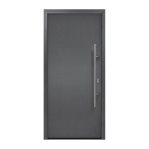 EcoStar Haustür Isopro IP 010 in Anthrazitmetallic mit Edelstahlgriff, 110x210 cm.