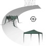 Grüner WOLTU Pop-Up Pavillon 3x3m. Zeigt den schnellen Aufbau des Sonnenschutzes vom Faltgestell bis zur Nutzung.