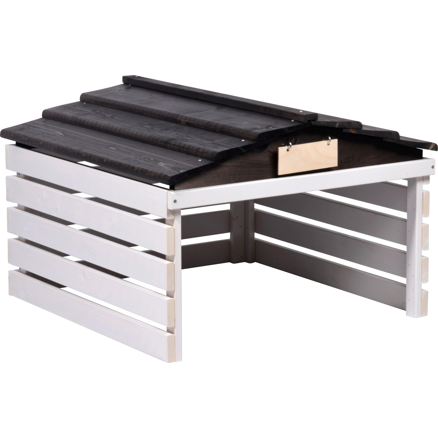 Dobar Mährobotergarage, weiß/schwarz, mit abnehmbarem Dach. Schutz für Rasenmähroboter.