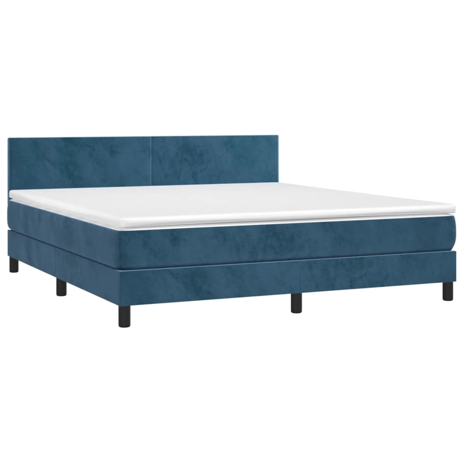 vidaXL Boxspringbett mit Matratze & LED Dunkelblau 160x200 cm Samt 3134295 günstig online kaufen