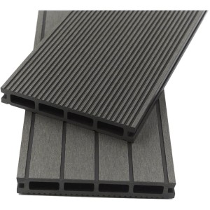 Home Deluxe WPC Terrassendielen Samana hellgrau, geriffelte Oberfläche, Holzoptik.