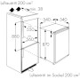 Skizze: Wolkenstein Einbaukühlschrank WKS135.0EEB, Maße und Einbauhinweise.