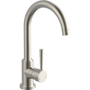 Schütte Niederdruck Spültischarmatur Cornwall in Edelstahl-Optik mit hohem Auslauf.