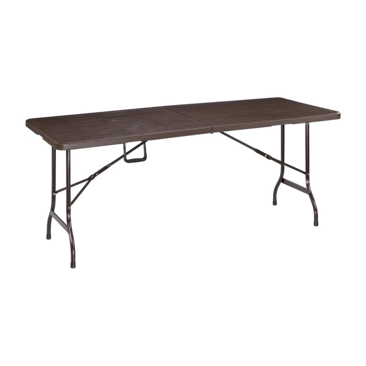 Relaxdays Gartentisch Kunststoff Metall Braun Klappbar 73 cm x 180 cm x 74 cm 11,8 kg