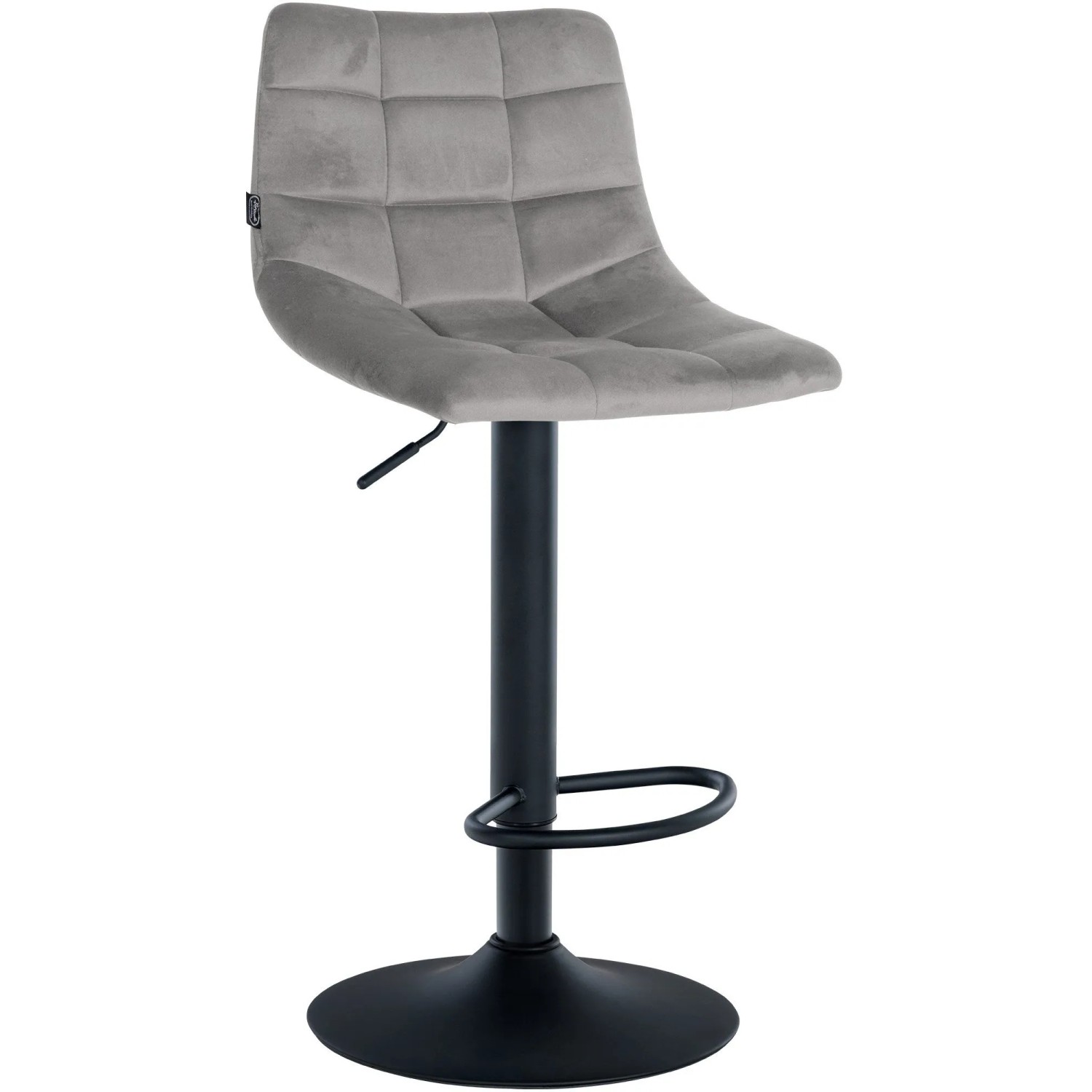 CLP Barhocker Jerry Samt Grau/Schwarz