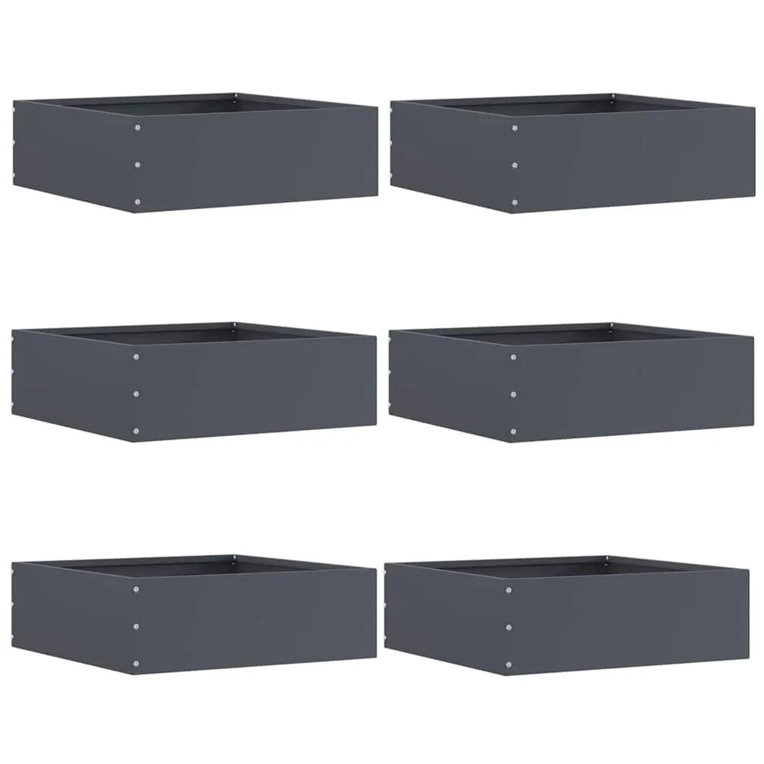 vidaXL Raseneinfassung 6 Stk Anthrazit 40 x 40 x 13 cm Stahl 874707