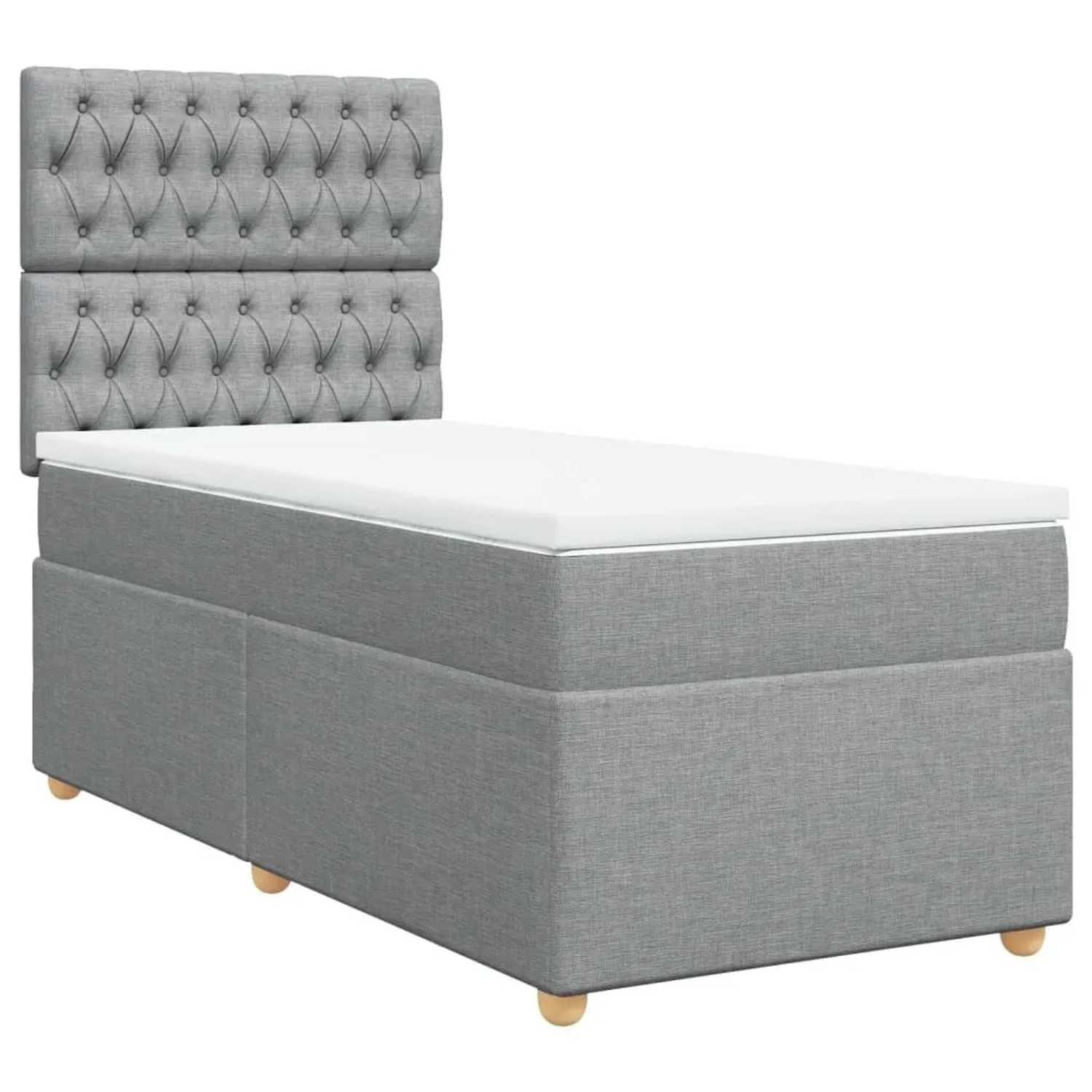 vidaXL Boxspringbett mit Matratze Hellgrau 100x200 cm Stoff 3293498 günstig online kaufen