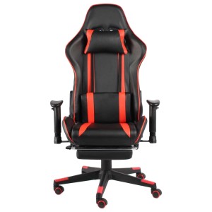 vidaXL Gaming-Stuhl, rot/schwarz, mit Fußstütze, drehbar. Bürostuhl für Gaming und Büro.