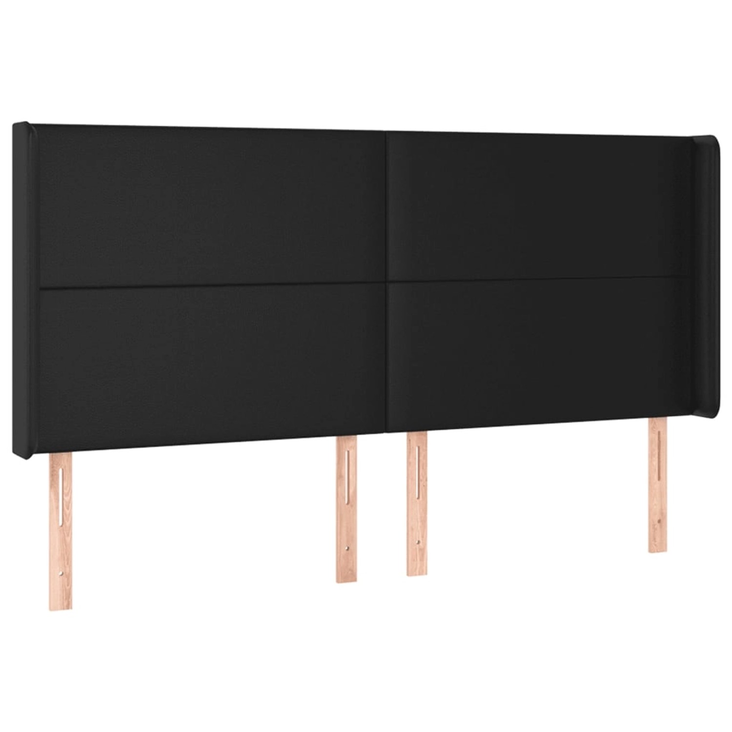 vidaXL LED Kopfteil Schwarz 203x16x118/128 cm Kunstleder 3123876