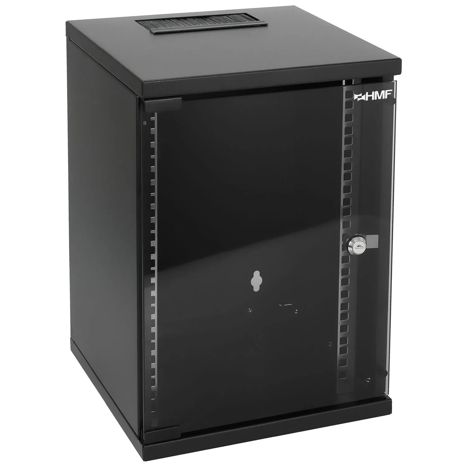 HMF 63409-02 Serverschrank Netzwerkschrank 9HE Wandgehäuse 10 Zoll Rack Schwarz