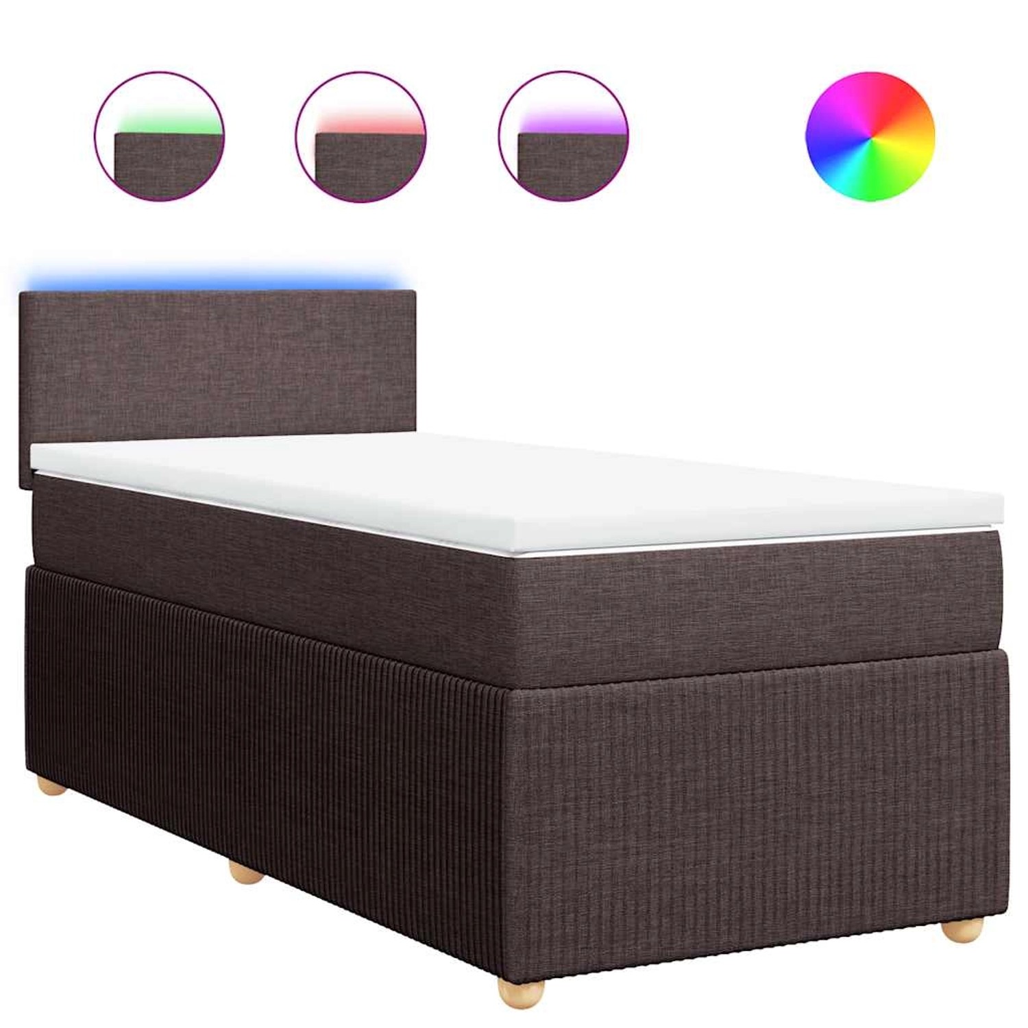 vidaXL Boxspringbett mit Matratze Dunkelbraun 90x190 cm Stoff 3289607 günstig online kaufen