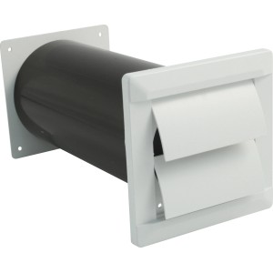 Marley Teleskop Mauerlüfter System 100 mit Verschlussklappe, weiß.