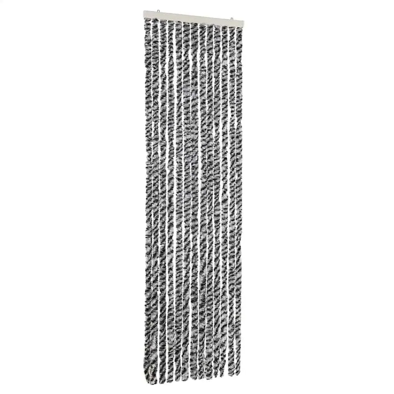 vidaXL Fliegenvorhang Grau Schwarz und Weiß 56x200 cm Chenille 377333