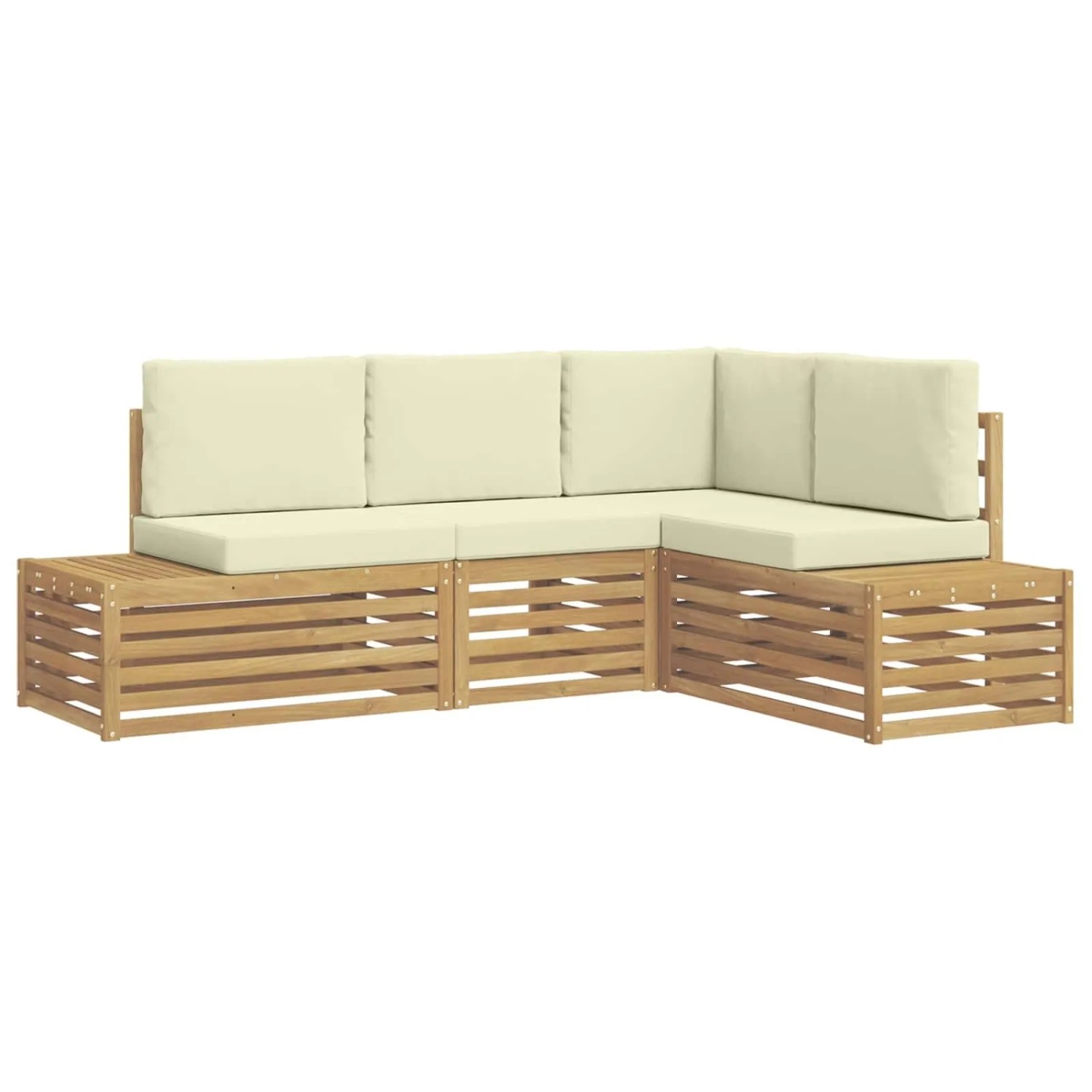 vidaXL Outdoor-Sofagarnitur Weiß 213,5 x 154,5 x 73 cm Polyester 3392465