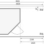 Grundriss Karibu Holz-Gartenhaus Linköbing mit Pultdach, Maße: 238x242cm.