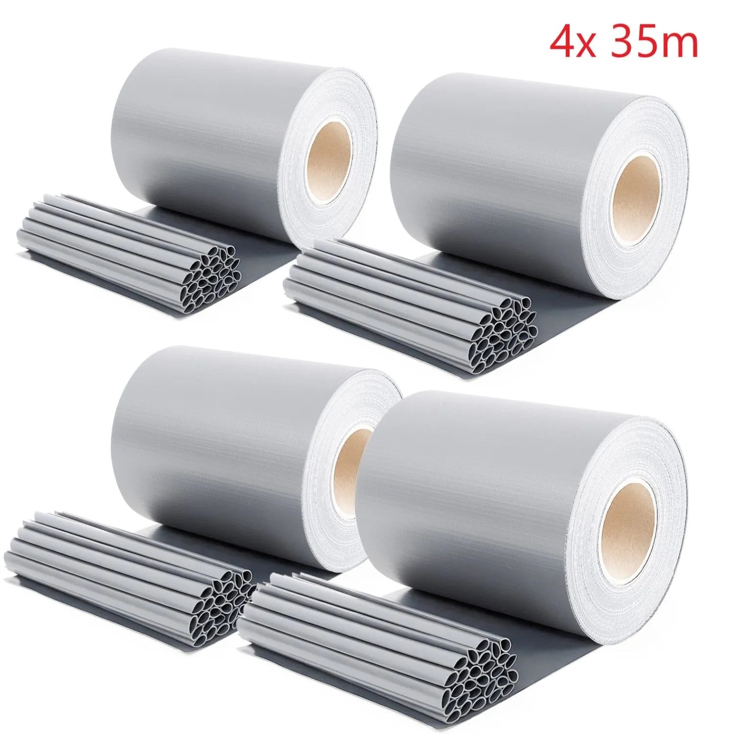 Sekey PVC Sichtschutzstreifen für Doppelstabmatten Blickdicht Sichtschutz 4x35m Grau