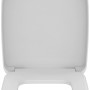 Weißer Ideal Standard WC-Sitz Eurovit Plus mit Softclosing, geöffnet.