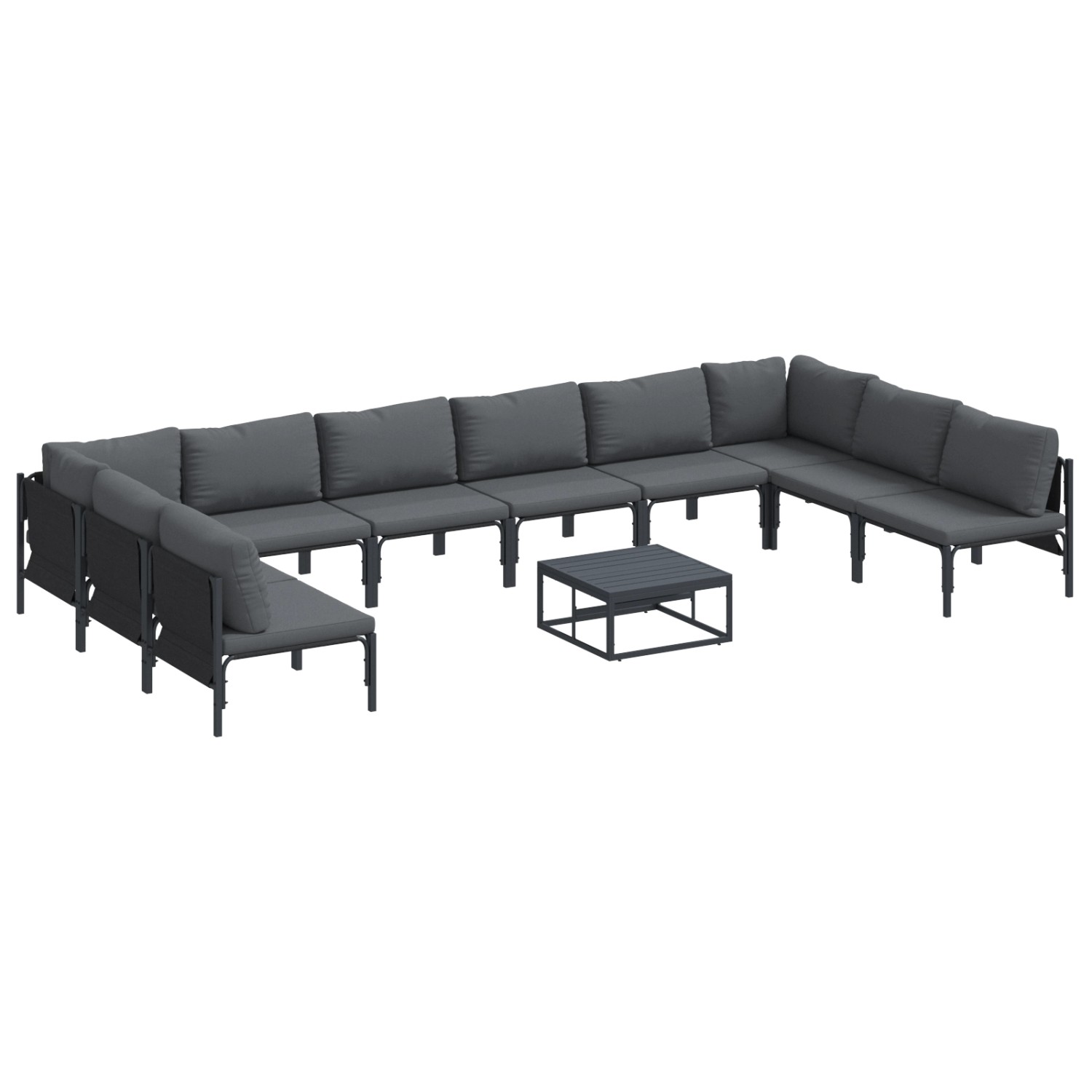 vidaXL Garten-Sofa-Set 11-Tlg Anthrazit Stahl 3379013 günstig online kaufen