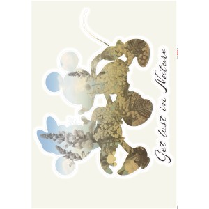 Komar Deko-Sticker Mickey Get Lost (50x70cm) mit floralem Muster für die Wandgestaltung.