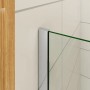 Detailaufnahme: Duschparadies Badewannenaufsatz 75x140cm, 6mm ESG Glas, Chrom glänzend.