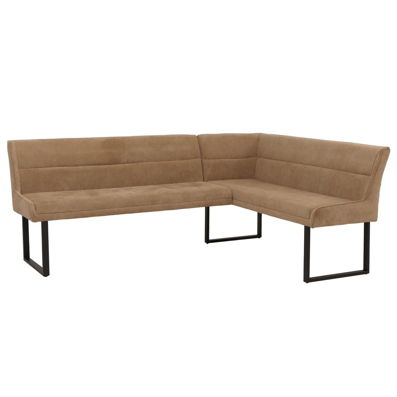 Mcw Eckbank O81 Öko-Tex Chenille Stoff/Textil Metall 210x159cm Hellbraun