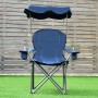 Costway Campingstuhl, faltbar, blau, mit Sonnenschutz und Getränkehaltern.