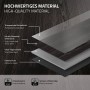 Detailaufnahme: ML-Design Vinylboden Eiche Dunkelgrau, Schichtaufbau mit Nutz-, Dekor-, Träger- und Klebeschicht.