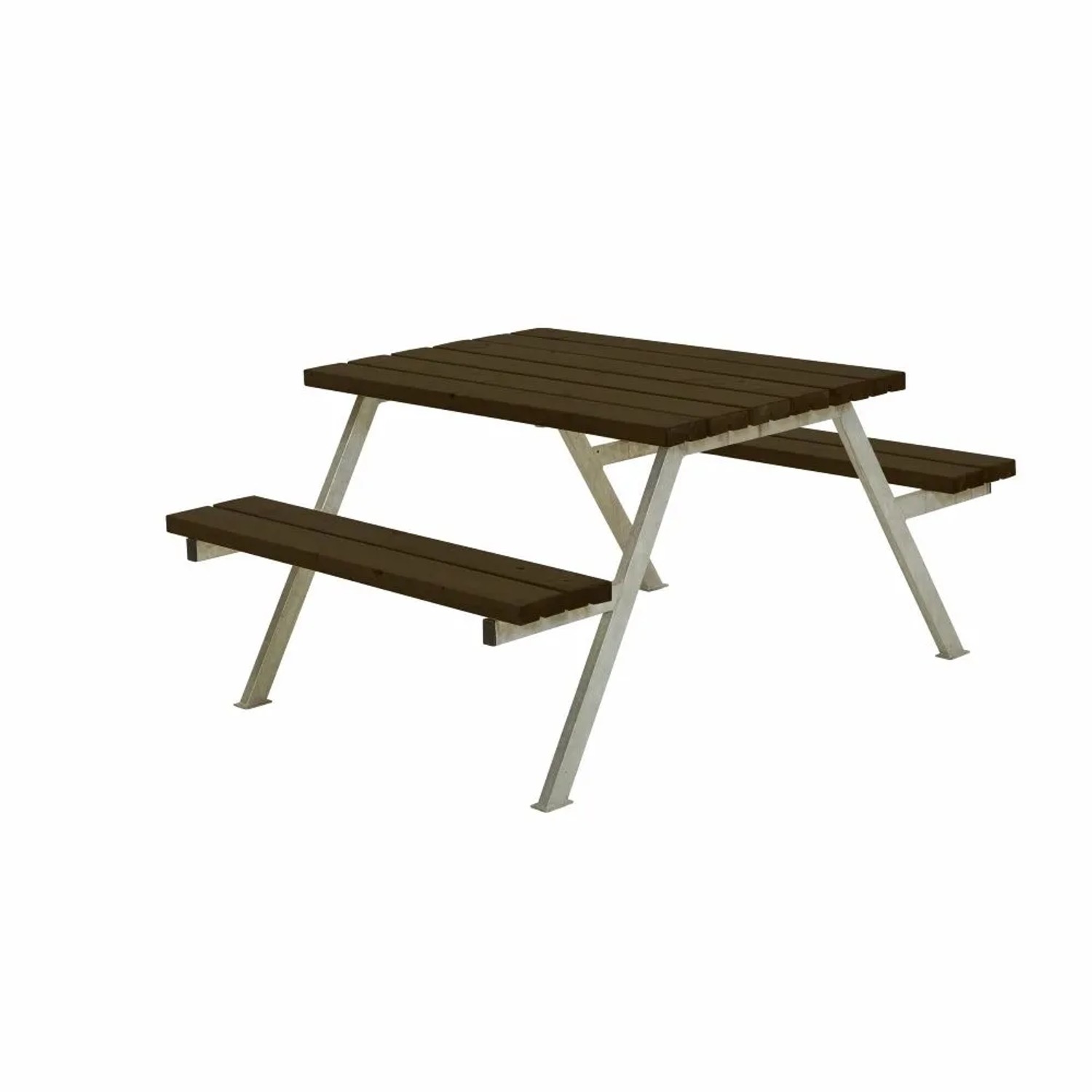 PLUS Gartenmöbel Sitzgruppe 118 cm Klappbar Schwarz Holz