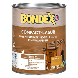 Dose Bondex Compact-Lasur Eiche Hell 2,5 l für Holzschutz im Innen- und Außenbereich.