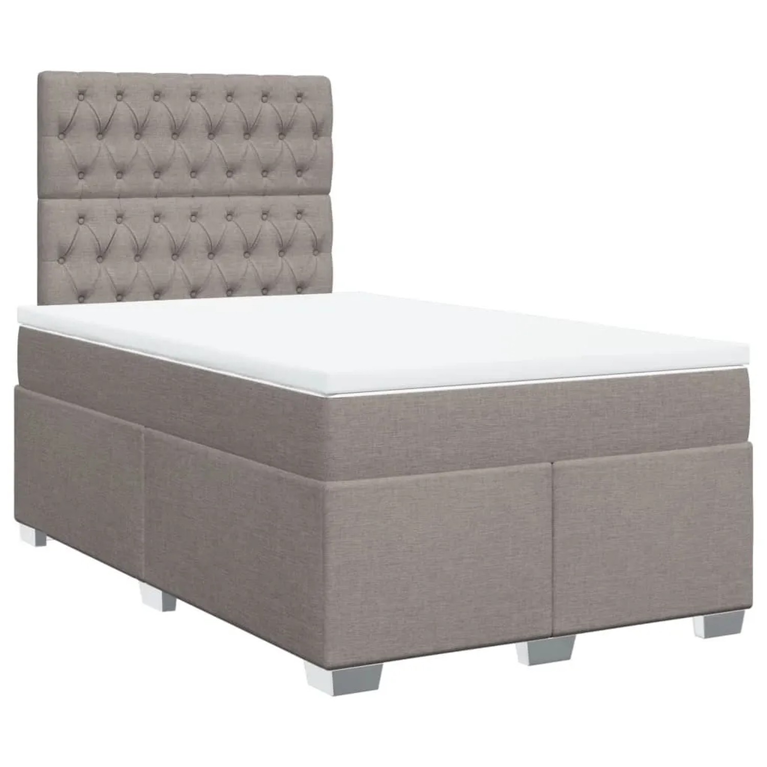 vidaXL Boxspringbett mit Matratze Taupe 120x200 cm Stoff 3292766