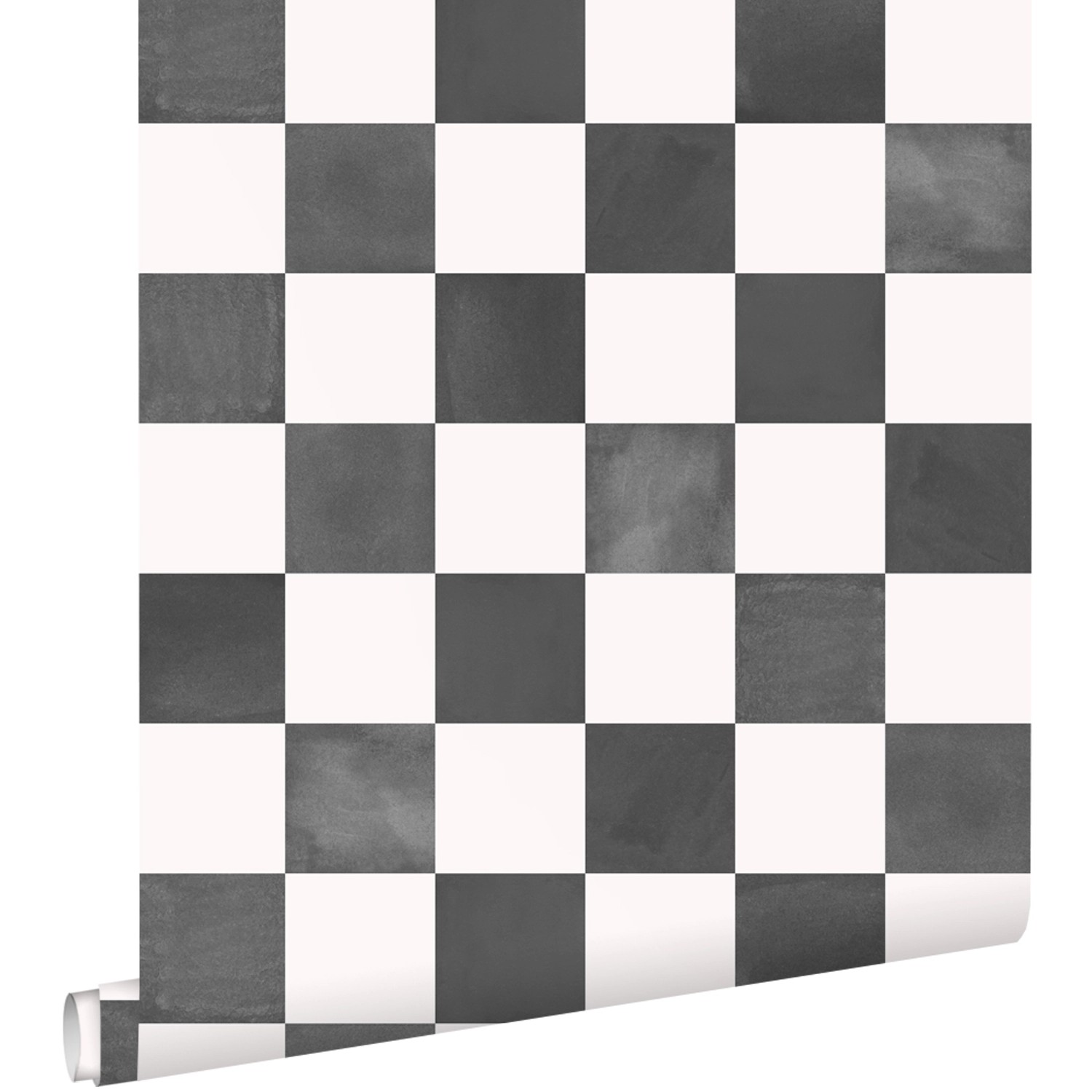 ESTAhome Tapete Karomuster Schwarz-Weiß 53 cm x 10.05 m günstig online kaufen
