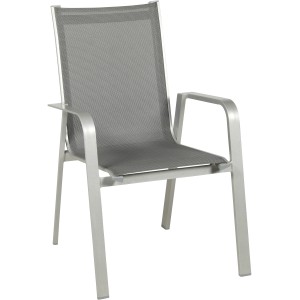 Acamp Urban Gartenstuhl, stapelbar, Aluminiumgestell, Acatex-Gewebe in Platin-Graphit.