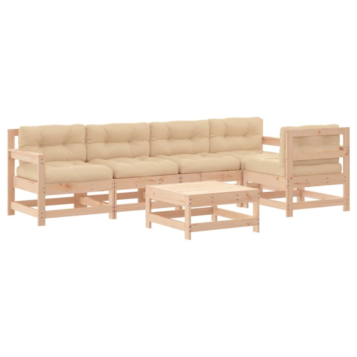 vidaXL 6-tlg Garten-Lounge-Set mit Kissen Massivholz Modell 2 günstig online kaufen