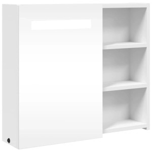 vidaXL Spiegelschrank mit LED-Beleuchtung Weiß 60x13x52 cm 357969