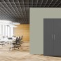 Respekta Schrankküche SKWG Grau Weiß, geschlossen. Miniküche für Büro oder Singlewohnung.