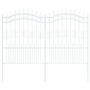 vidaXL Gartenzaun Weiß 190 cm Pulverbeschichteter Stahl 42003976