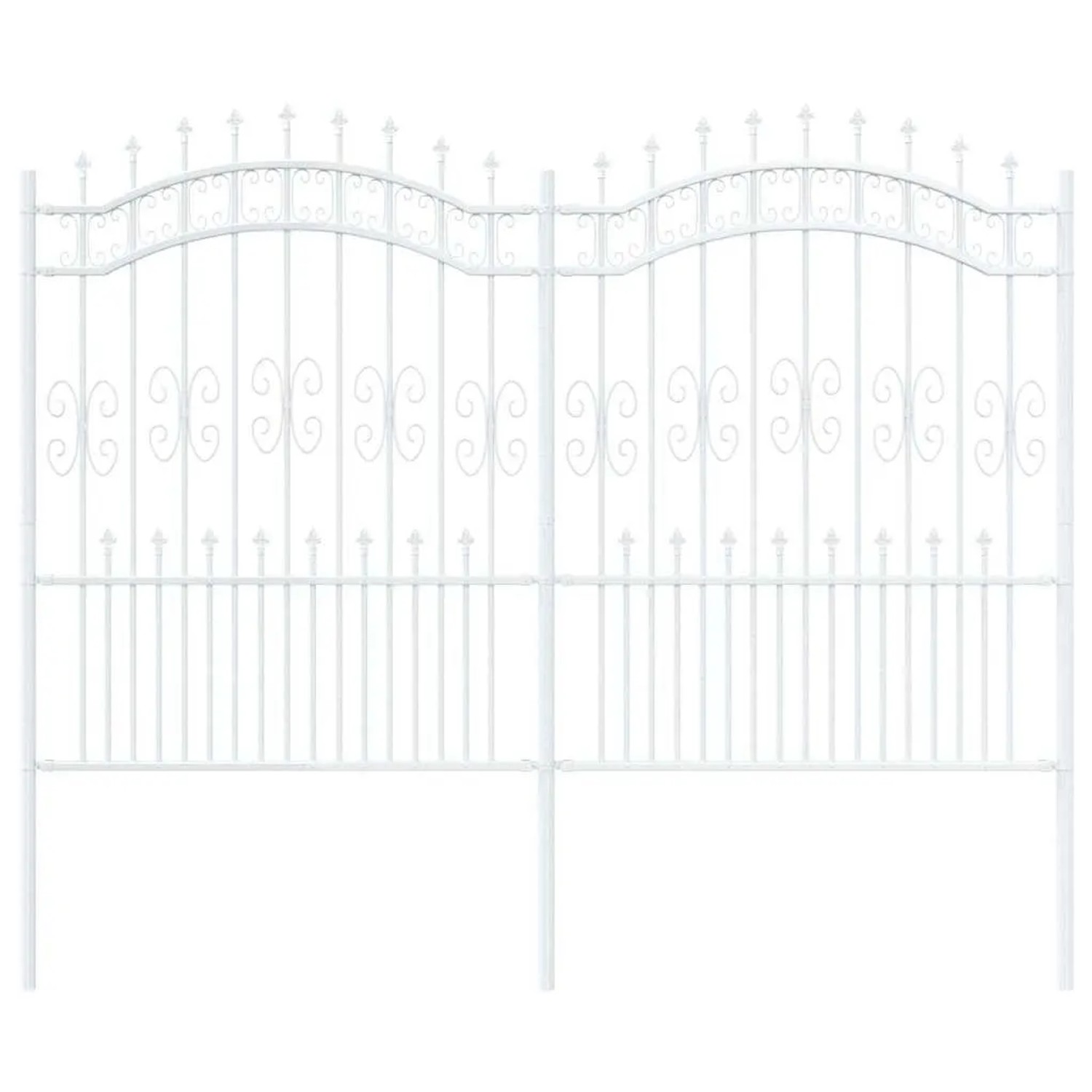 vidaXL Gartenzaun Weiß 190 cm Pulverbeschichteter Stahl 42003976 günstig online kaufen