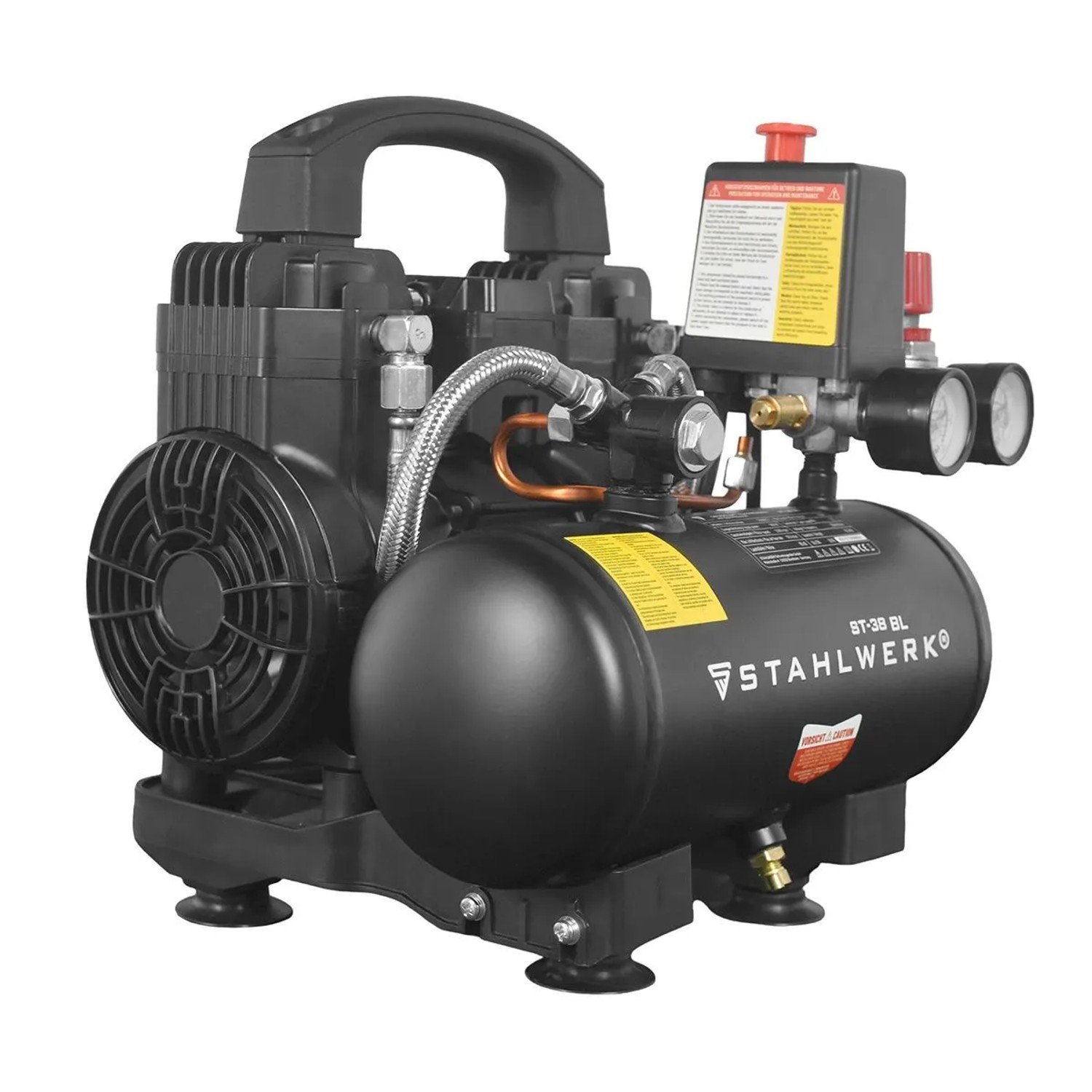 STAHLWERK Kompressor 8 Bar 3 L 1,22 PS 0,90 KW 170 L/Min Druckluftkompressor