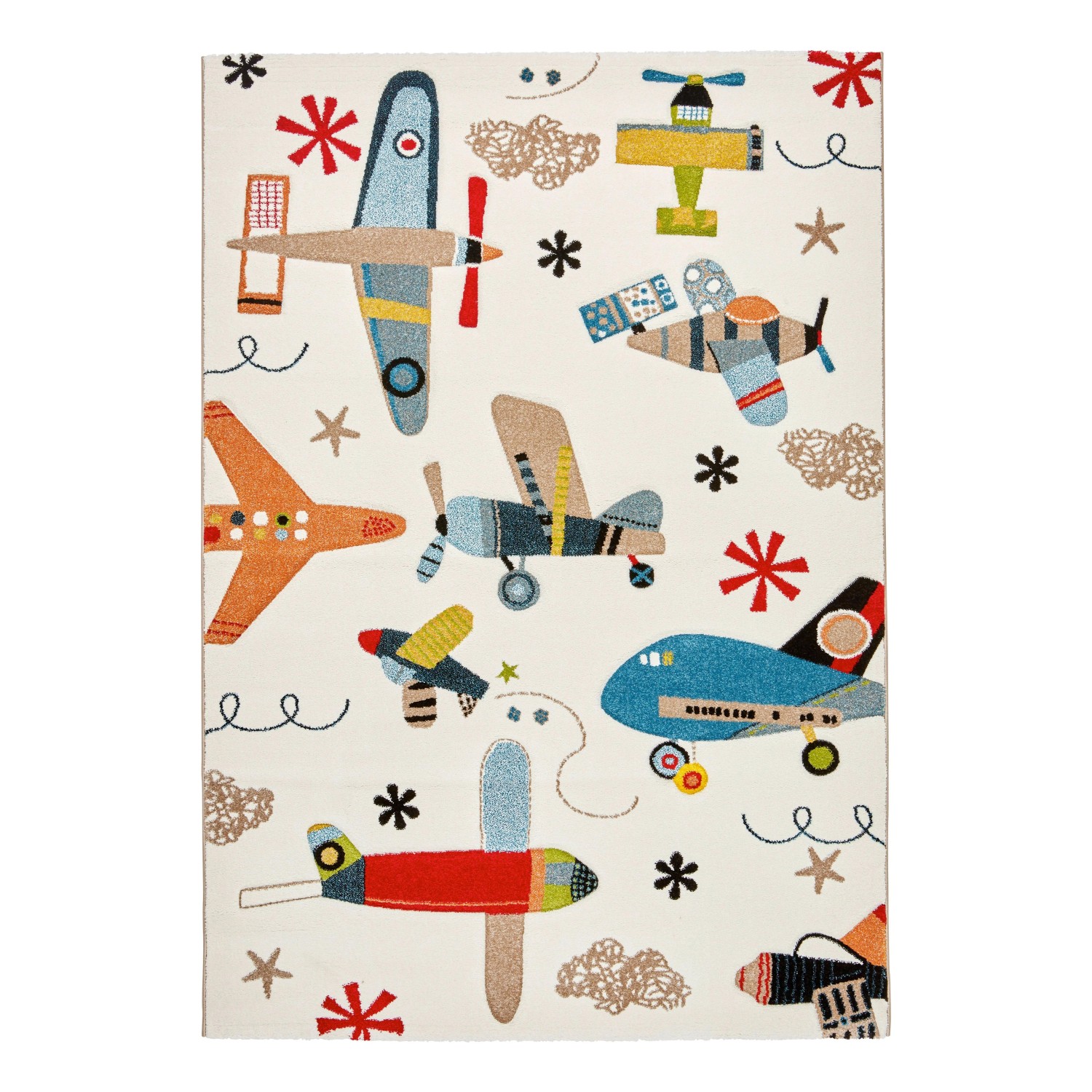 Mömax Kinderteppich Flugzeug in Bunt ca. 120x170cm