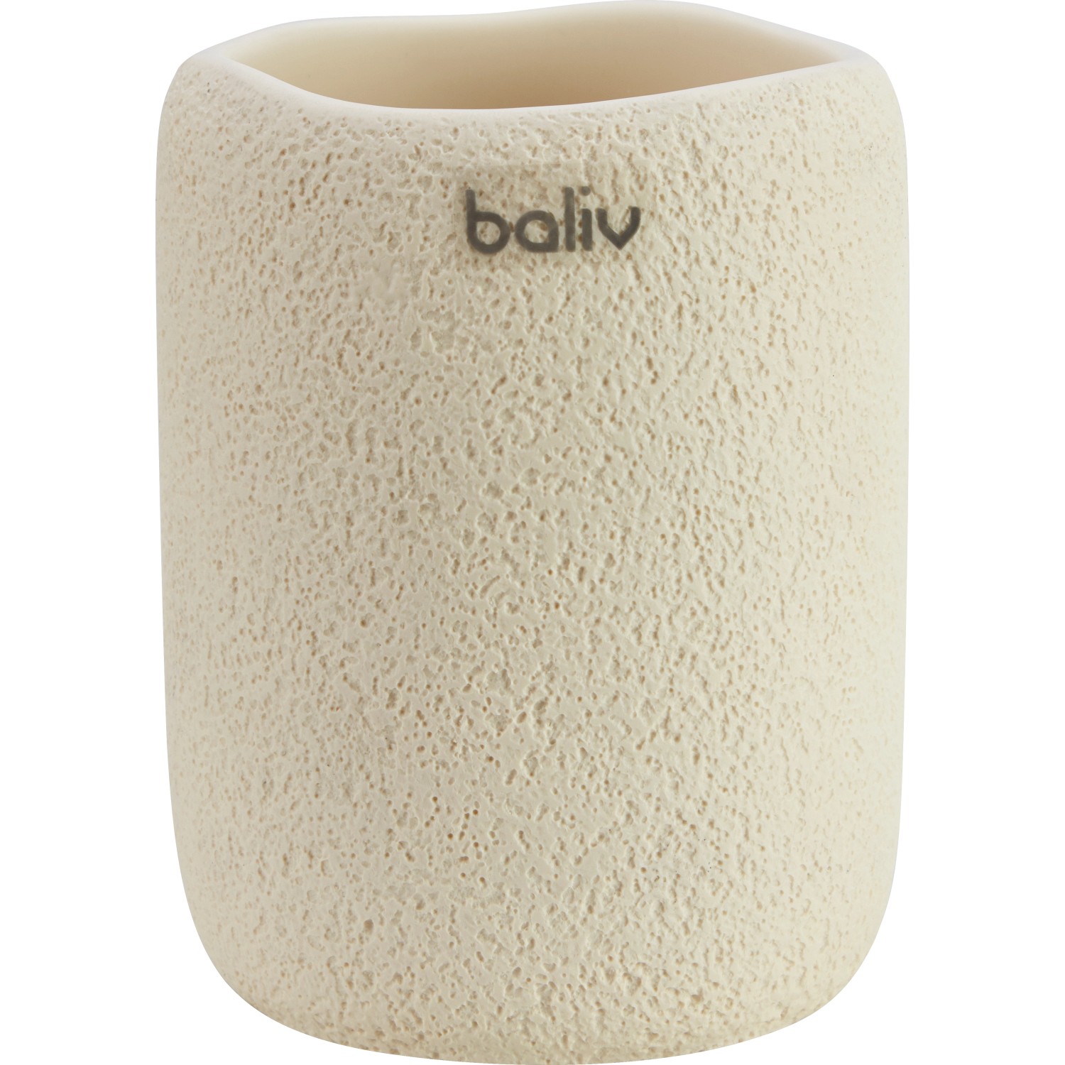 baliv Cosy Wave trend Zahnputzbecher Polyresin Creme Ø 7,8 cm x 9,8 cm günstig online kaufen