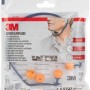 3M Bügelgehörschutz 1310 im transparenten Kunststoffbeutel mit blauen Bügel und orangefarbenen Stöpseln.
