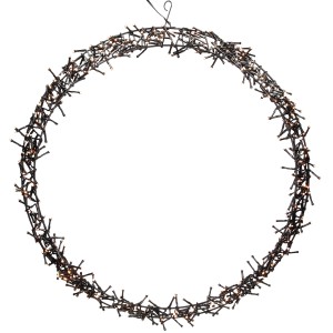 ECD Germany Lichterkranz, 58cm, warmweiße LEDs, Weihnachtsdeko für Tür oder Fenster.