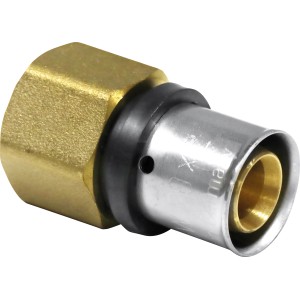 Press-Übergangsstück aus Messing, 16 mm x Rp 1/2 Zoll für Heizung und Trinkwasser.