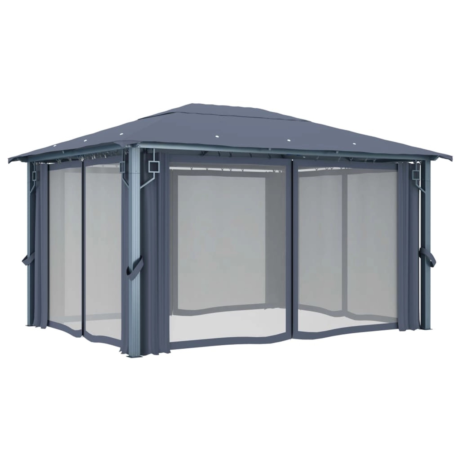 vidaXL Pavillon mit Vorhängen 400x300 cm Anthrazit Aluminium kaufen bei OBI