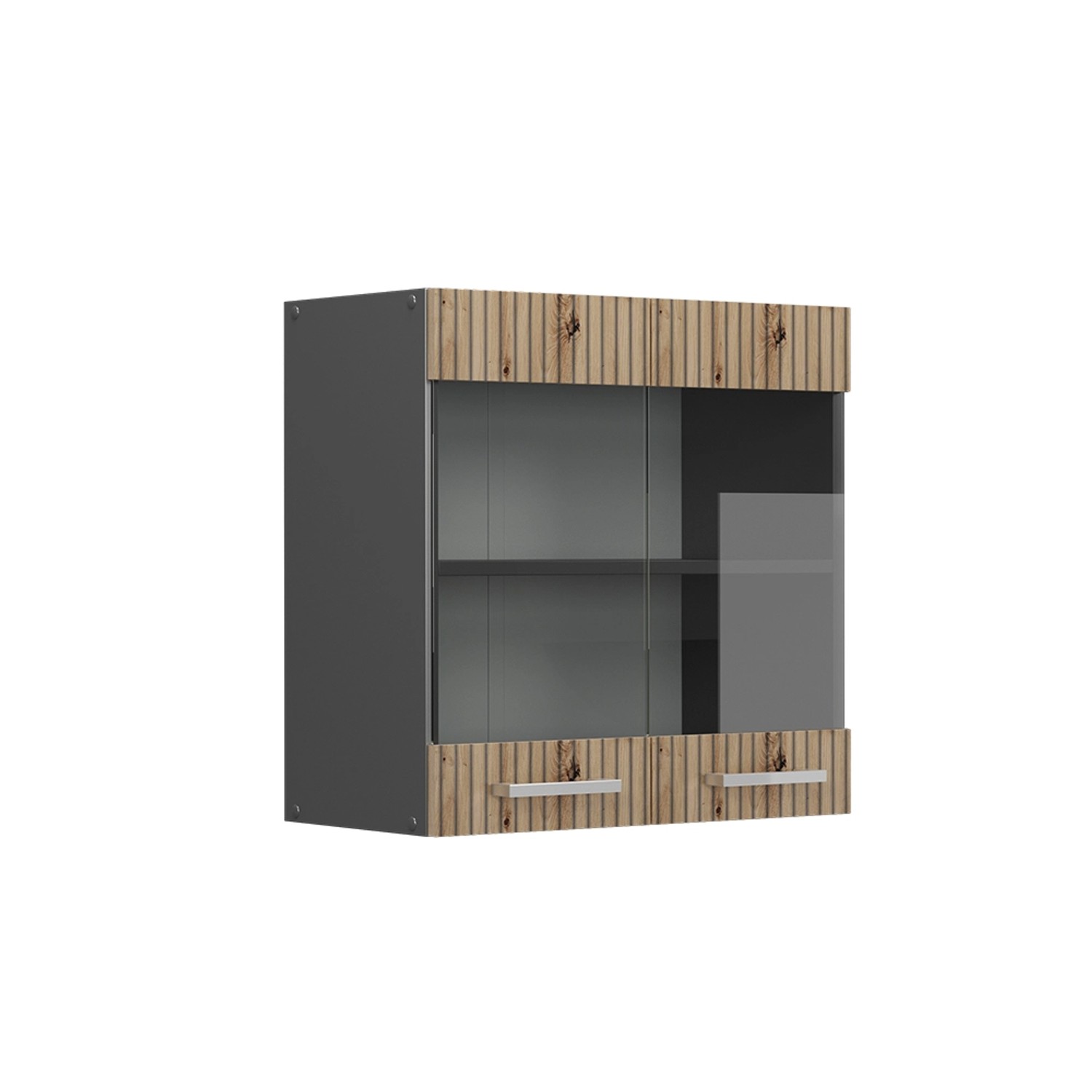 Vicco Küchenglasschrank R-Line Glashängeschrank Artisan-Eiche/Anthrazit 60 cm