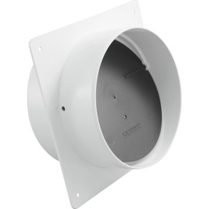 Marley Maueranschlussstutzen 125 mm mit Rückstauklappe, weiß, für Lüftungssysteme.