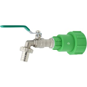 IBC Metallhahn mit Verdrehschutz, Zubehör für Regentonnen und Wasserzapfstellen.