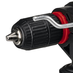 Detailaufnahme: Einhell Akku-Schlagbohrmaschine TE-ID 18 Li - Solo mit 13mm Schnellspannbohrfutter.